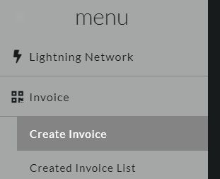 create invoice menu